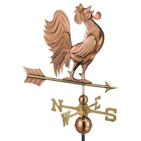 Barn Decorating Crowing Rooster Weathervane Sculptural Design Spin